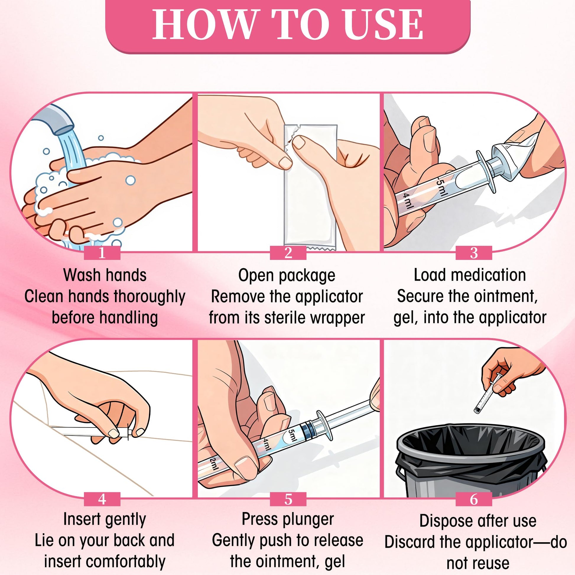 Disposable Vaginal Suppository Applicator for Women – 8ml Lube Injector Syringes with Smooth Tip, Fits Most Creams Gels Pills Tablet Suppositories, Sterilized Individually Wrapped, Pack of 20 - Maple Wellness Supplements