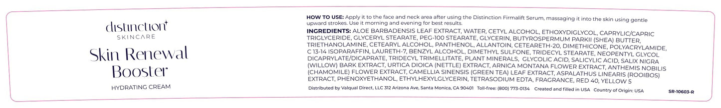 Distinction Skin Renewal Booster – Hydrating Face Moisturizer – Anti Aging Cream for Fine Lines & Wrinkles – Hydrates, Softens & Boosts Radiance – Daily Facial Cream for All Skin Types – 1 Oz - Maple Wellness Supplements