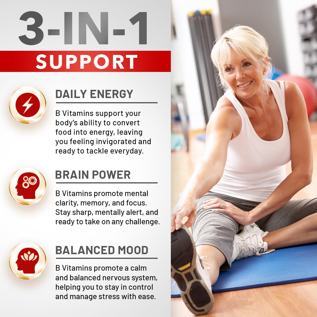 Divine Bounty Super B Complex Vitamins - All B Vitamins Including B12, B1, B2, B3, B5, B6, B7, B9, Folic Acid - Vitamin B Supplement - Maple Wellness Supplements
