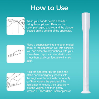 Dizzily 30 Pack Disposable Vaginal Suppository Applicators for Women, Individually Wrapped, Hygienic - Fits Most Boric Acid Suppositories, Pills, Tablet, Cap-sules and Feminine Care Applicator - Maple Wellness Supplements