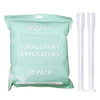 Dizzily 30 Pack Disposable Vaginal Suppository Applicators for Women, Individually Wrapped, Hygienic - Fits Most Boric Acid Suppositories, Pills, Tablet, Cap-sules and Feminine Care Applicator - Maple Wellness Supplements