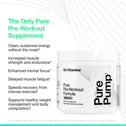 Do Vitamins PurePump Clean Pre Workout Powder for Men & Women - Preworkout with Creatine BCAA - Clean Energy Pre-Workout - All Actives. Zero fillers. - Maple Wellness Supplements