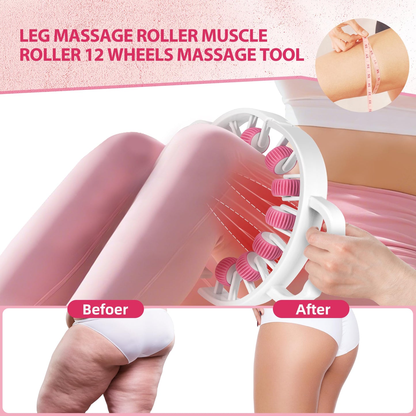 Docemel Lymphatic Drainage Massager Roller–Fascia Blaster Tool for Legs,Thighs,and Calves –Deep Tissue Body Sculpting and Anti-Cellulite Massager Tool - Maple Wellness Supplements