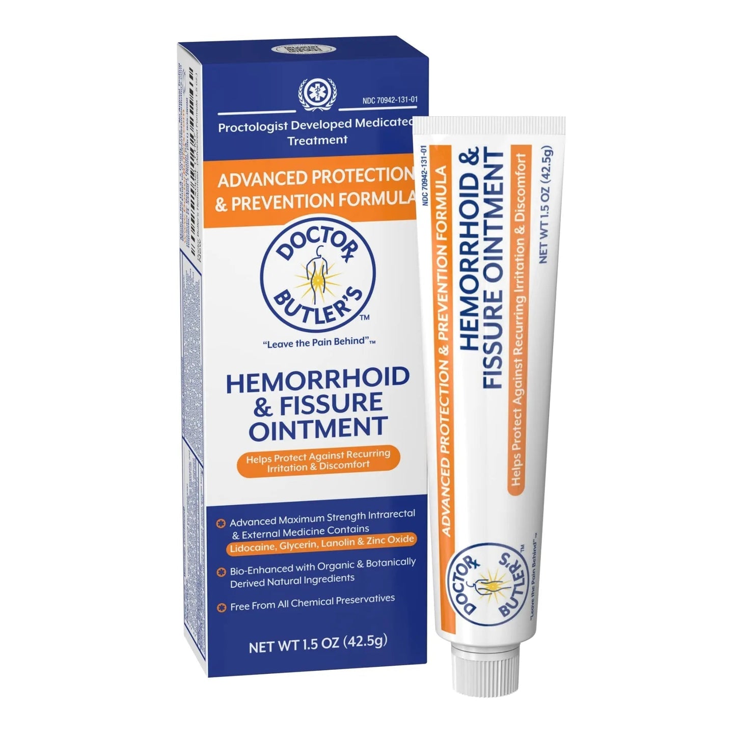 Doctor Butler's Advanced Hemorrhoid & Fissure Ointment – Lidocaine Hemorrhoid Treatment and Fissure Treatment Extra Strength Formula, Heals and Provides Fast Pain and Itch Relief* (1.5 oz.) - Maple Wellness Supplements