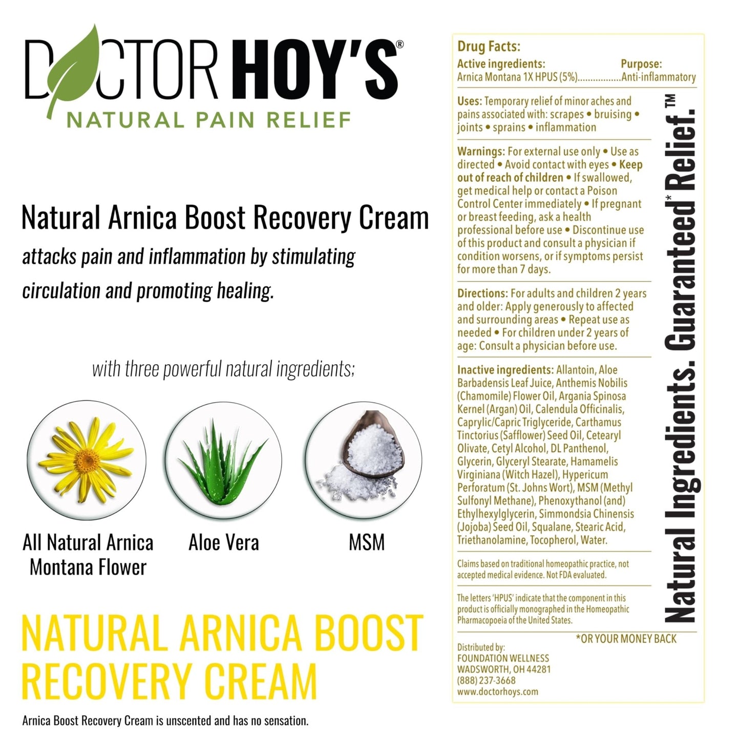 DOCTOR HOY'S Natural Pain Relief Gel and Arnica Boost Recovery Cream, Clean, Safe, Effective Natural Pain Relief and Anti-Inflammatory, 3 oz Combo Pk - Maple Wellness Supplements