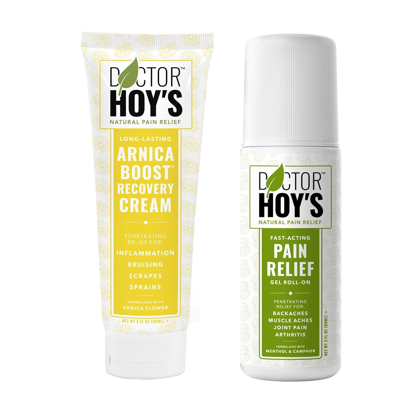 DOCTOR HOY'S Natural Pain Relief Gel and Arnica Boost Recovery Cream, Clean, Safe, Effective Natural Pain Relief and Anti-Inflammatory, 3 oz Combo Pk - Maple Wellness Supplements