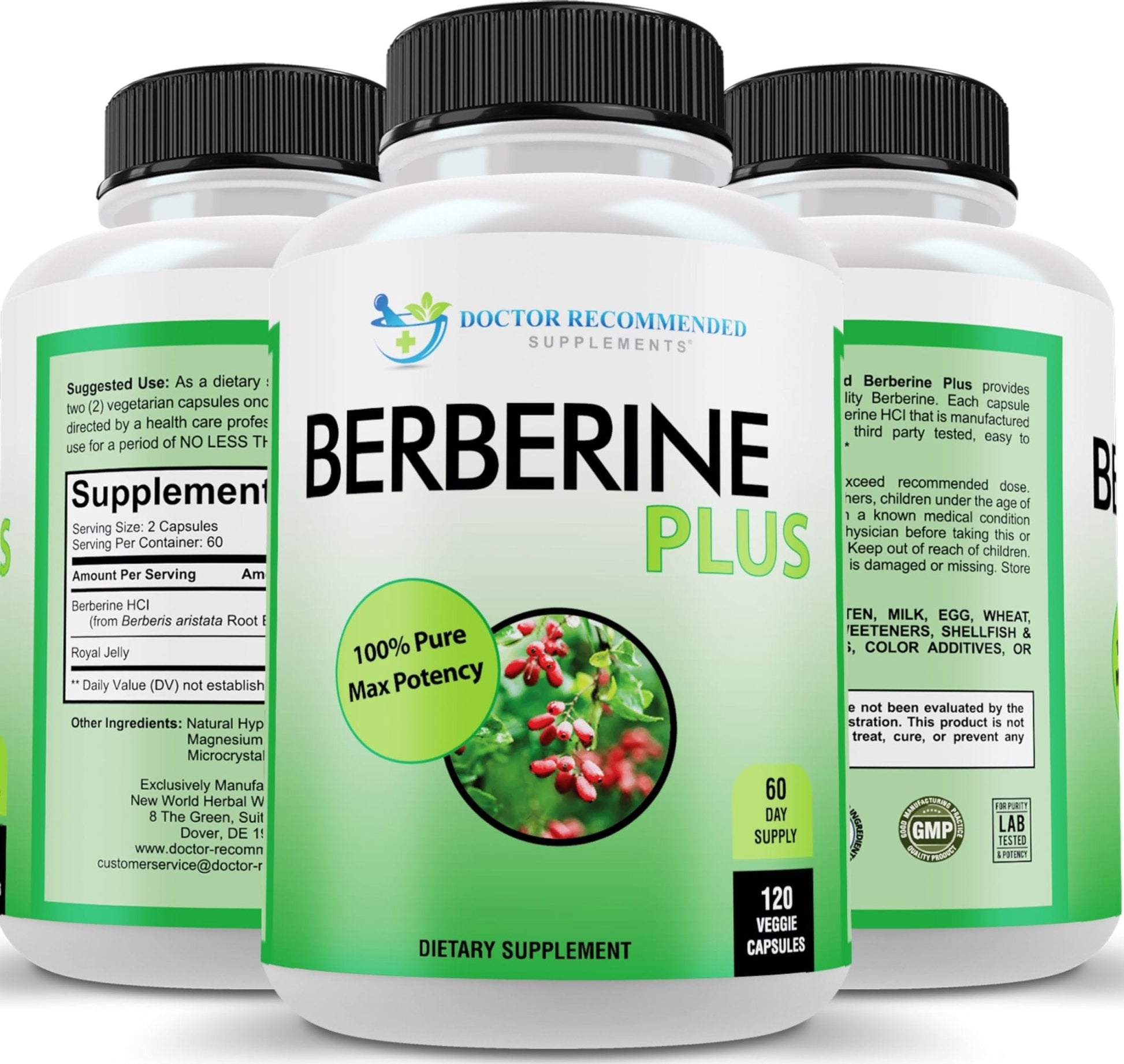 DOCTOR RECOMMENDED SUPPLEMENTS Plus 1200mg Per Serving - 120 Veggie Capsules with Royal Jelly - Maple Wellness Supplements