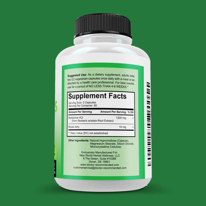 DOCTOR RECOMMENDED SUPPLEMENTS Plus 1200mg Per Serving - 120 Veggie Capsules with Royal Jelly - Maple Wellness Supplements