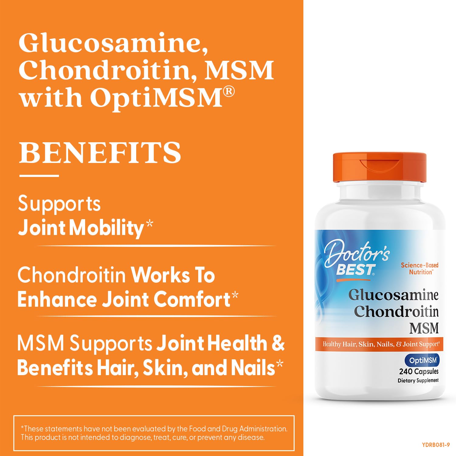 Doctor's BEST Glucosamine Chondroitin MSM - Joint Health Support Supplement for Women & Men, Nutritional Support for Joint Strength, Hair, Skin, & Nails - Maple Wellness Supplements