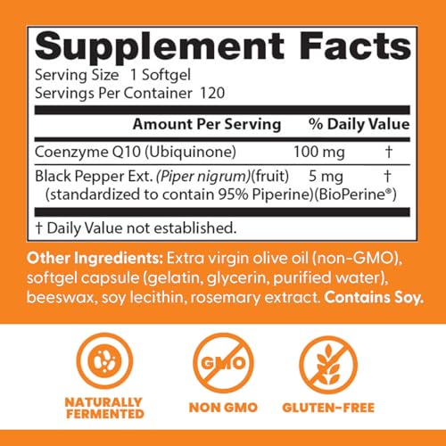 Doctor's Best High Absorption CoQ10 with BioPerine Supplement - Coenzyme Q10 Softgels for Heart Health & Antioxidant Support, Naturally Fermented CoQ10 100mg - Maple Wellness Supplements