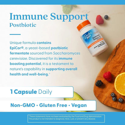 Doctors Best Immune Support Postbiotic, Supports Immune Function, Non-GMO, Gluten Free, Vegan 60 Veggie Caps - Maple Wellness Supplements
