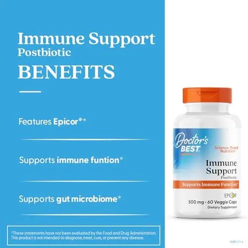 Doctors Best Immune Support Postbiotic, Supports Immune Function, Non-GMO, Gluten Free, Vegan 60 Veggie Caps - Maple Wellness Supplements