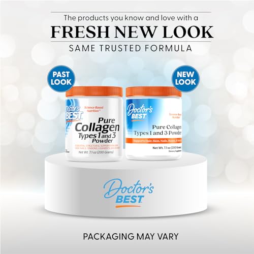Doctor's Best Pure Collagen Types 1 & 3, Promotes Healthy Skin Hair & Nails – Bone & Joint Support, 7.1 Ounce (Pack of 1) - Maple Wellness Supplements