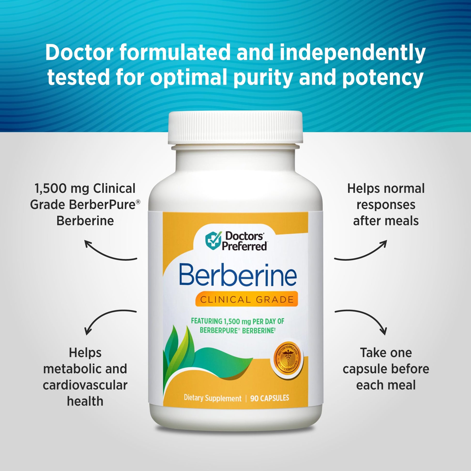 DOCTORS' PREFERRED Clinical Grade Supplement - Doctor Formulated | 1500 mg per Daily Serving | 90 Count - Maple Wellness Supplements