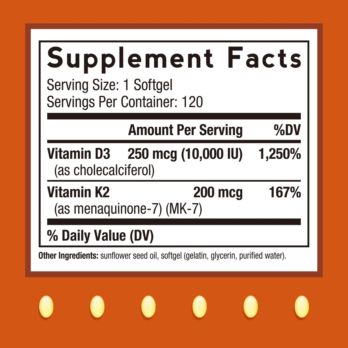 Doctor's Recipes Vitamin D3 K2, 10,000 IU, 200 mcg, MK-7, Strong Bone Density, Teeth, Immune, Heart Support, Energy, Calcium Absorption, - Maple Wellness Supplements