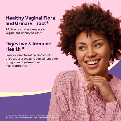Doctor's Recipes Women's Probiotic, 60 Caps 50 Billion CFU 16 Strains, with Organic Cranberry, Digestive Immune Vaginal & Urinary Health, Shelf Stable - Maple Wellness Supplements
