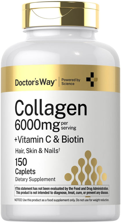Doctor's Way Collagen Complex | 150 Caplets | with Vitamin C and Biotin | Non-GMO, Gluten Free Supplement - Maple Wellness Supplements