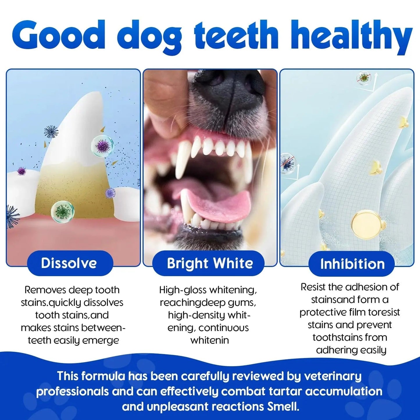 Dog Teeth Cleaning Powder - Dental Powder for Dogs Teeth - Plaque Removal - Supports Gum Health - Tartar Remover with Natural Herb Blend and Postbiotics 30 Day Supply - Mint Flavor - Maple Wellness Supplements
