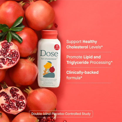 DOSE for Cholesterol Supplements Maintain Healthy Cholesterol Levels and Supports Cardiovascular Health Gluten-Free Vegan Zero Sugar, 16oz Bottle, 3 Pack (3 Week Supply) - Maple Wellness Supplements
