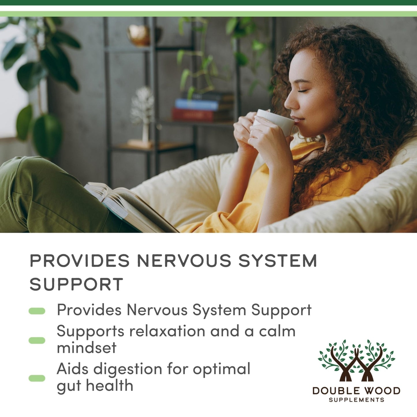 Double Wood Supplements Organic Lemon Balm Tincture - for Digestion & Relaxation 590mg - 2FL OZ, 120 Servings - Maple Wellness Supplements