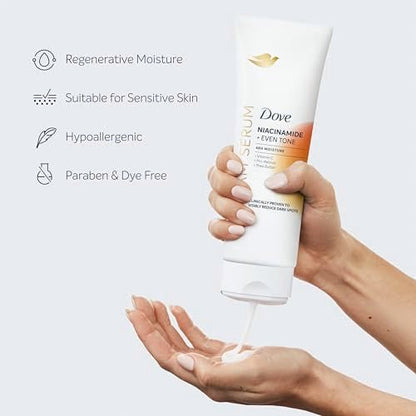 Dove Body Cream Serum Niacinamide + Even Tone for Dark Spots and Uneven Tone with Vitamin C, Pro-Retinol and Shea Butter Lotion, 8 oz - Maple Wellness Supplements