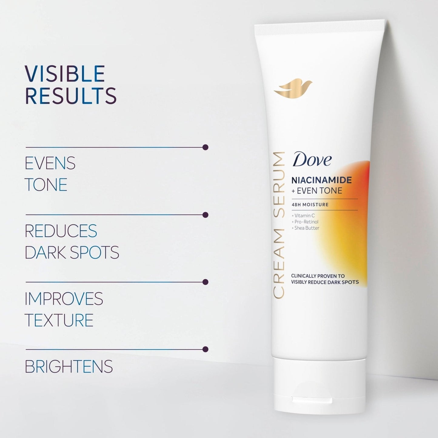 Dove Body Cream Serum Niacinamide + Even Tone for Dark Spots and Uneven Tone with Vitamin C, Pro-Retinol and Shea Butter Lotion, 8 oz - Maple Wellness Supplements