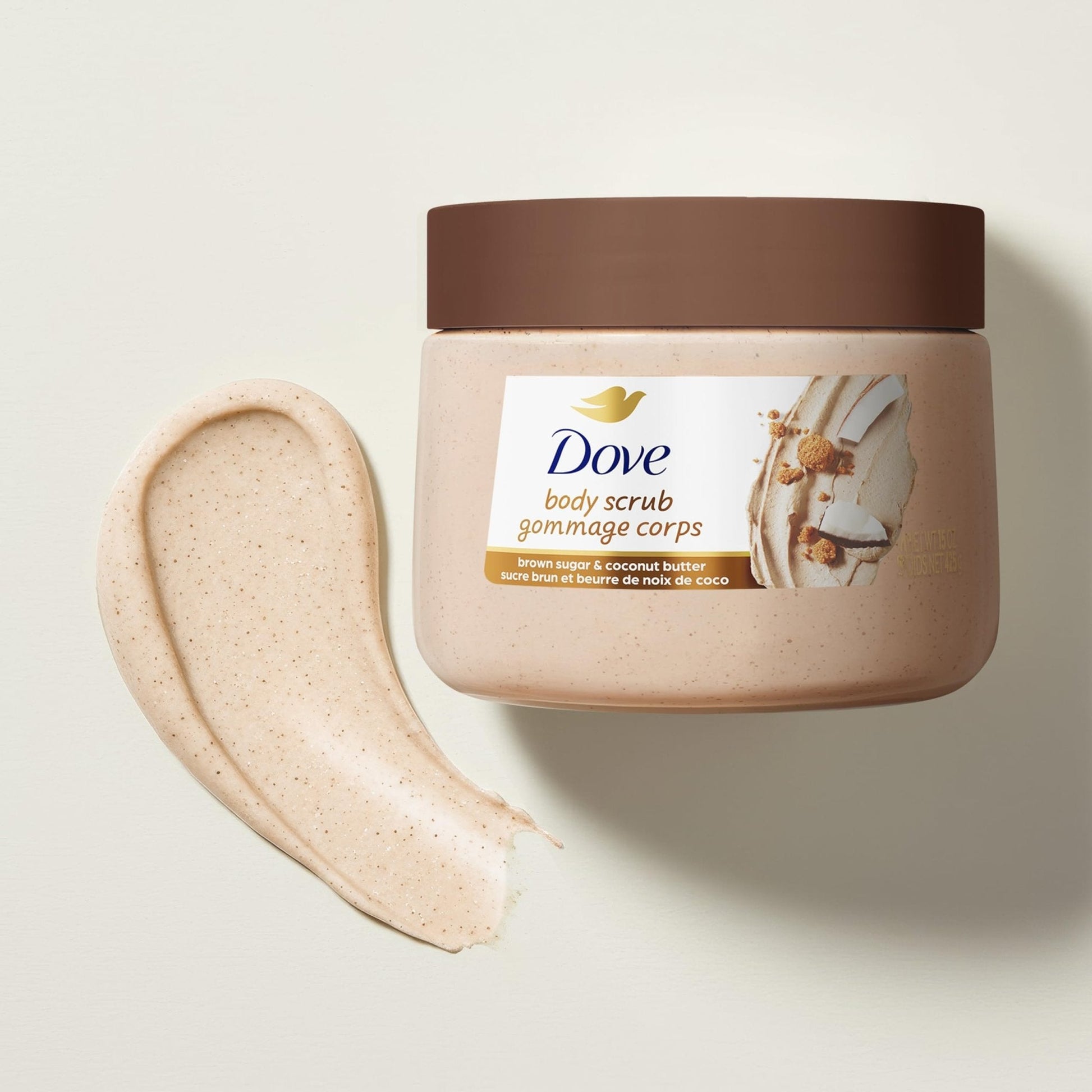 Dove Brown Sugar and Coconut Butter Body Scrub Exfoliates and Deeply Nourishes for Smooth, Radiant Skin 15 oz - Maple Wellness Supplements