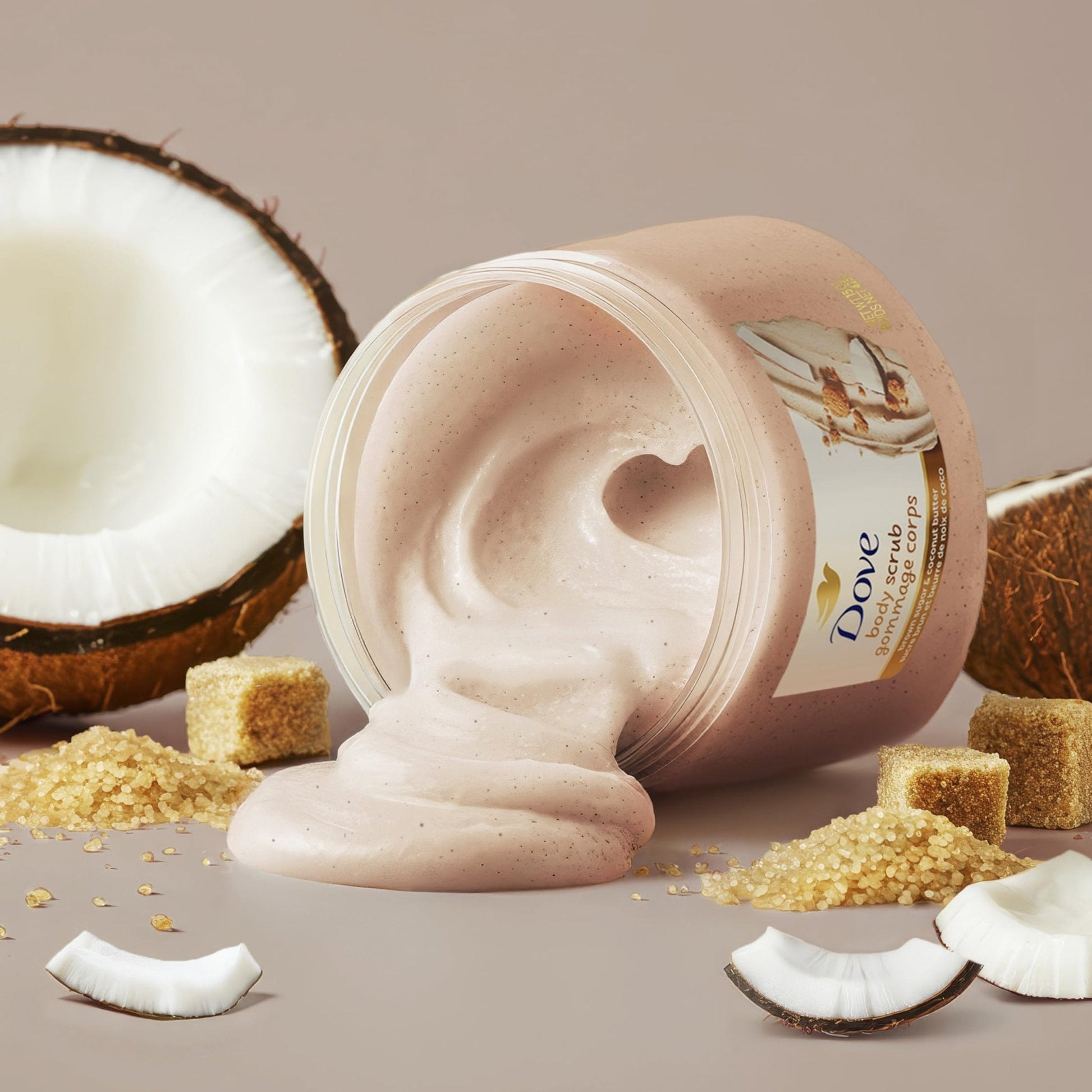 Dove Brown Sugar and Coconut Butter Body Scrub Exfoliates and Deeply Nourishes for Smooth, Radiant Skin 15 oz - Maple Wellness Supplements