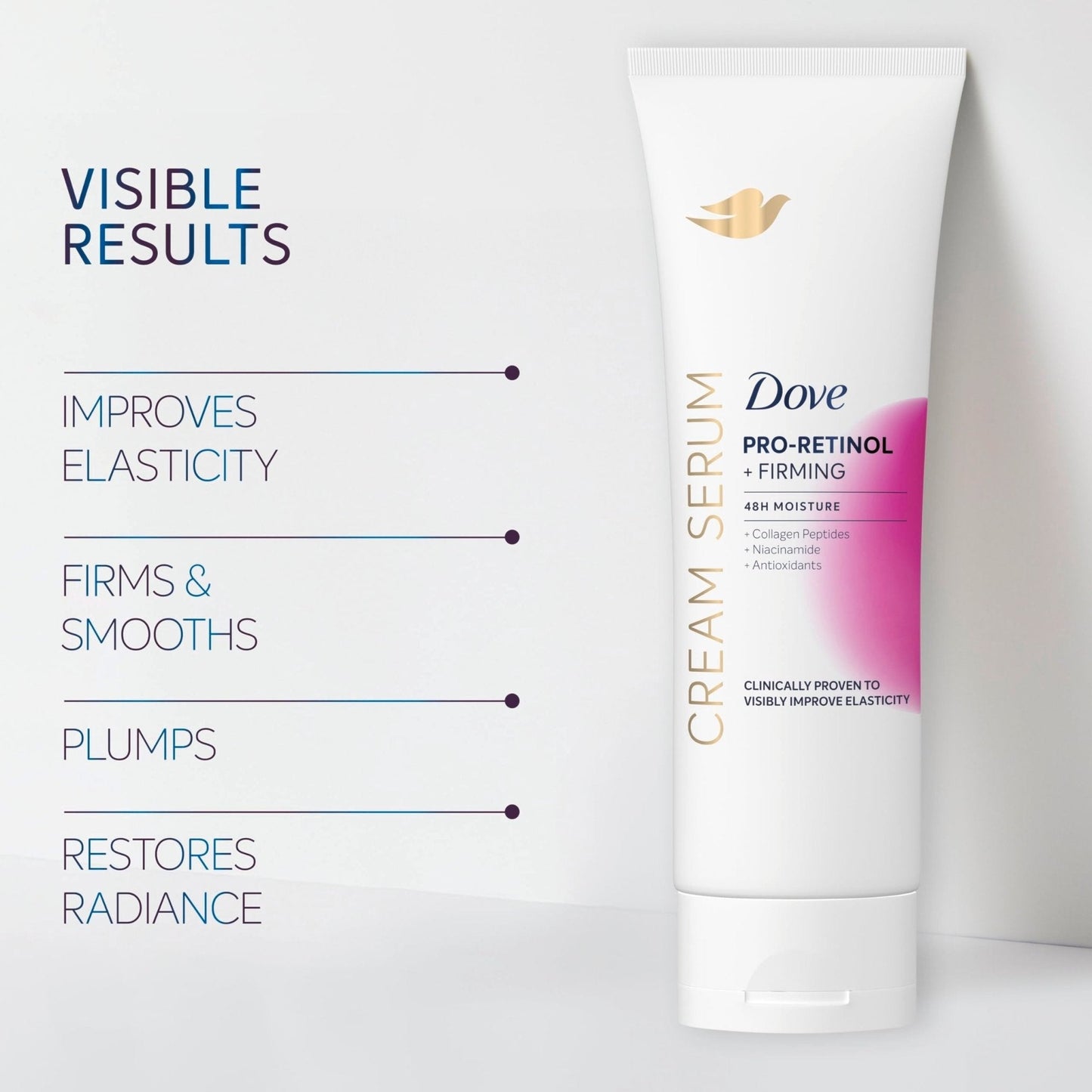 Dove Cream Serum Pro-Retinol + Firming for Elasticity and Firmness, with Collagen Peptides, Niacinamide and Antioxidants Lotion, 8 oz - Maple Wellness Supplements