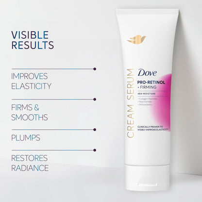 Dove Cream Serum Pro-Retinol + Firming for Elasticity and Firmness, with Collagen Peptides, Niacinamide and Antioxidants Lotion, 8 oz - Maple Wellness Supplements