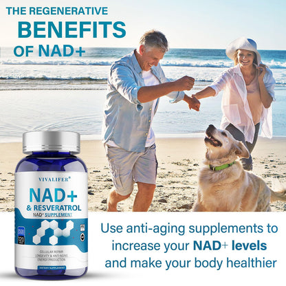 DQQI NMN Supplement Alternative 1500 mg - 120 Capsules (40 Day Supply) High Purity NAD+ & Resveratrol for Anti-Aging, Antioxidant Support, Energy & Focus Boost - Maple Wellness Supplements