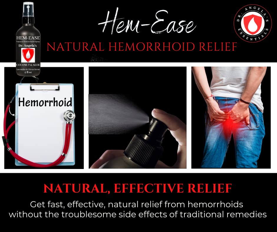 Dr. Angela's Hemorrhoid Treatment Spray | Organic Aloe Vera, Witch Hazel & Essential Oils Turmeric & Tea Tree | Natural Itching & Burning Relief Cream - Maple Wellness Supplements