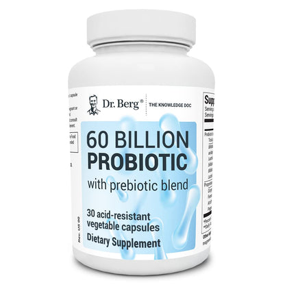 Dr. Berg 60 Billion Probiotic Supplement - Probiotics for Men & Women - Pre and Probiotics - Maple Wellness Supplements