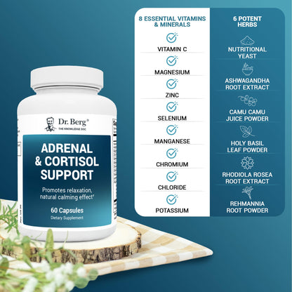Dr. Berg Adrenal & Cortisol Supplement New Formula - Adrenal Supplement & Cortisol - Maple Wellness Supplements