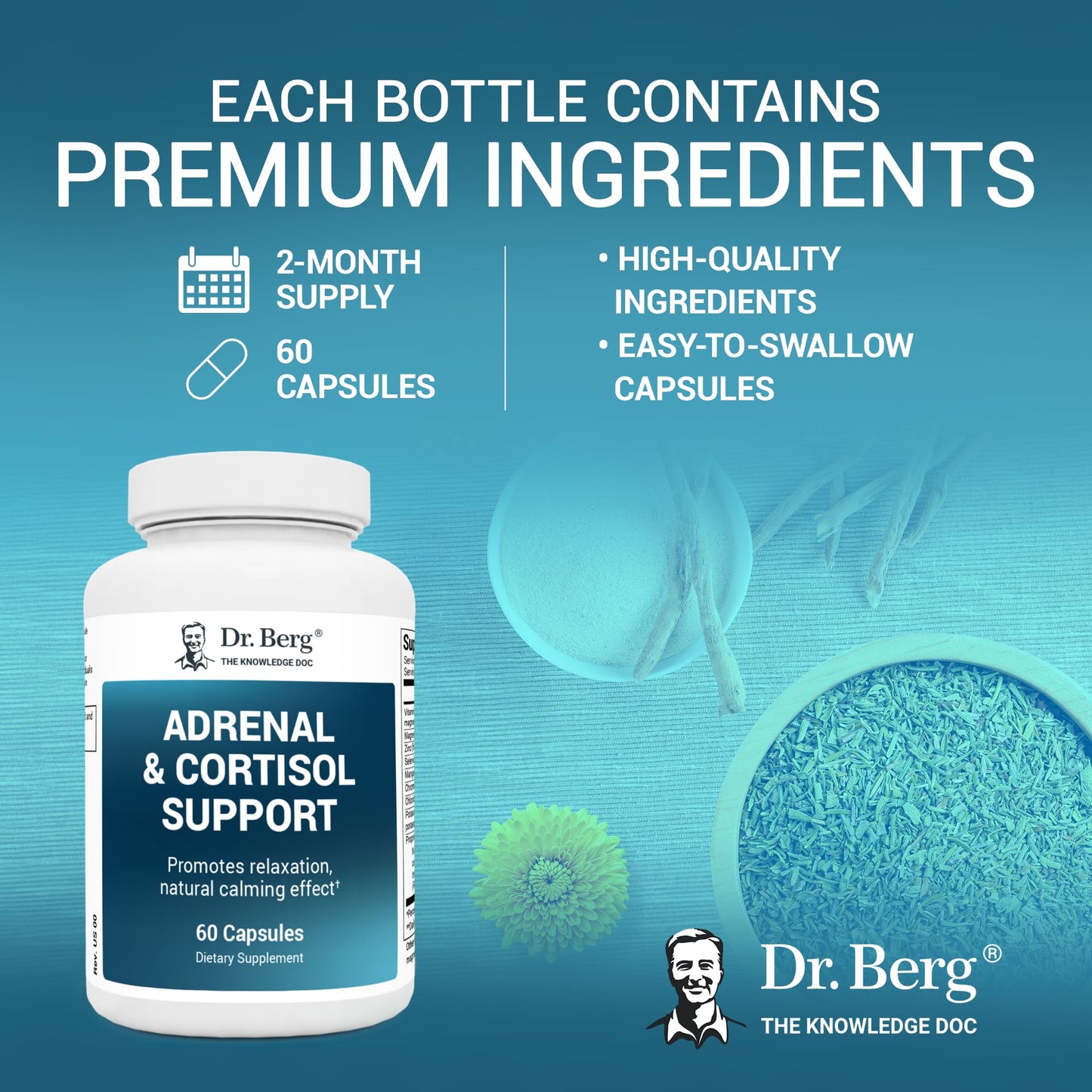 Dr. Berg Adrenal & Cortisol Supplement New Formula - Adrenal Supplement & Cortisol - Maple Wellness Supplements