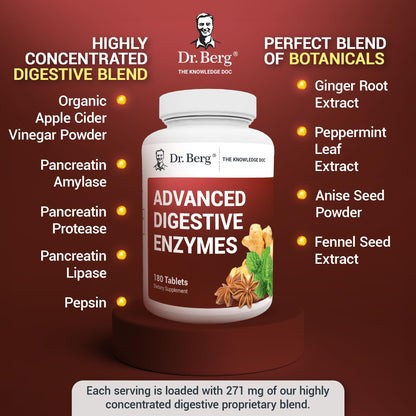 Dr. Berg Advanced Digestive Formula with Apple Cider Vinegar - Includes Digestive Health - Maple Wellness Supplements