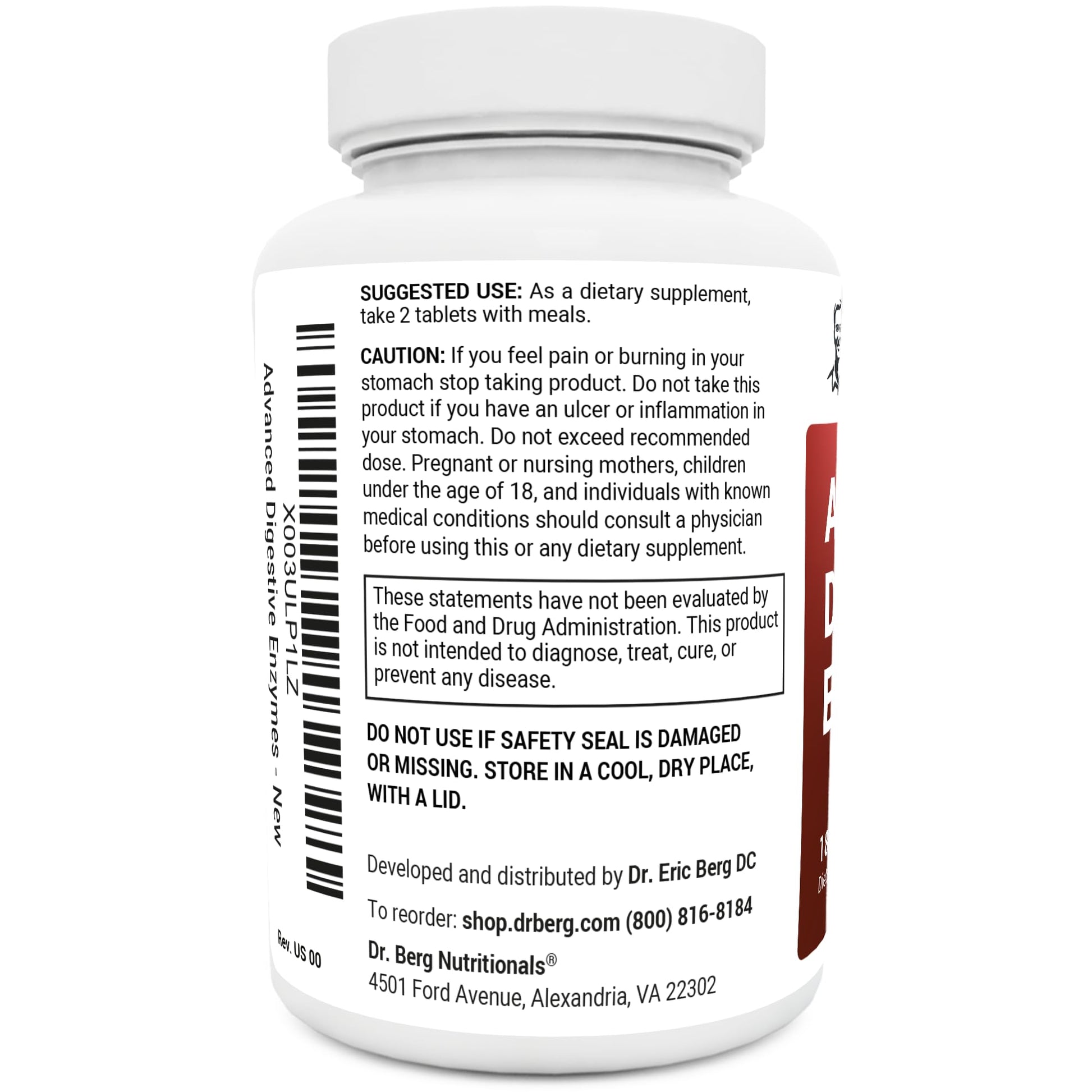 Dr. Berg Advanced Digestive Formula with Apple Cider Vinegar - Includes Digestive Health - Maple Wellness Supplements