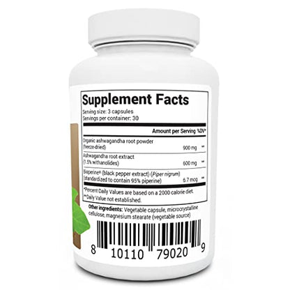 Dr. Berg Ashwagandha Capsules 1500mg - Includes Organic Ashwagandha Root - Maple Wellness Supplements