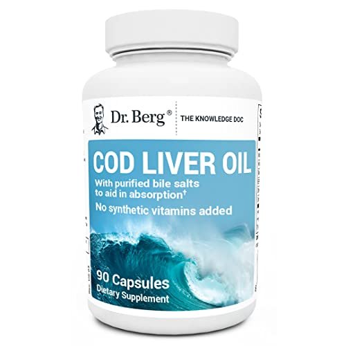 Dr. Berg Cod Liver Oil Capsules from Wild Caught Cod - No Smells or Bad Aftertaste - Maple Wellness Supplements