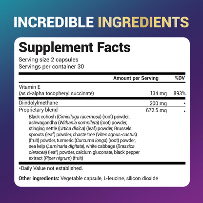 Dr. Berg DIM Supplement Estrogen Balance - Original Estrogen Supplement for Women with Diindolylmethane for Menstrual Symptoms & Menopause Relief & Black Pepper for Enhanced Absorption - 60 Capsules - Maple Wellness Supplements