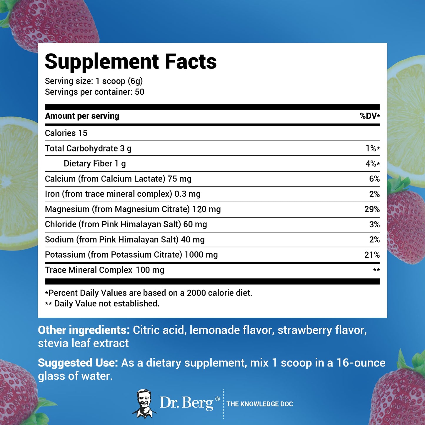 Dr. Berg Hydration Keto Electrolyte Powder - Enhanced w/ 1,000mg of Potassium - Maple Wellness Supplements