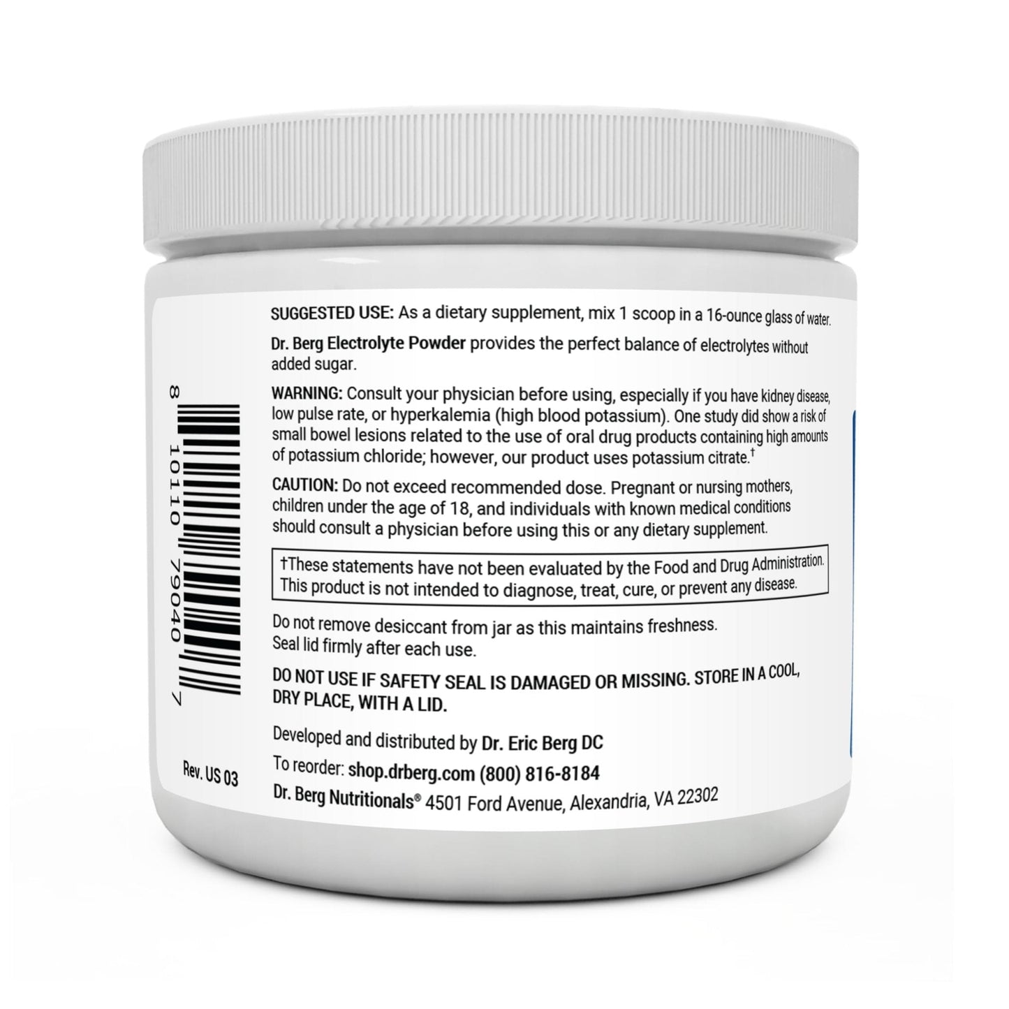 Dr. Berg Hydration Keto Electrolyte Powder - Enhanced w/ 1,000mg of Potassium - Maple Wellness Supplements