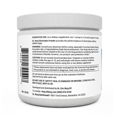 Dr. Berg Hydration Keto Electrolyte Powder - Enhanced w/ 1,000mg of Potassium - Maple Wellness Supplements