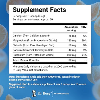 Dr. Berg Hydration Keto Electrolyte Powder - Enhanced w/ 1,000mg of Potassium - Maple Wellness Supplements