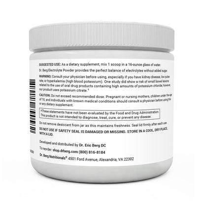 Dr. Berg Hydration Keto Electrolyte Powder - Enhanced w/ 1,000mg of Potassium - Maple Wellness Supplements