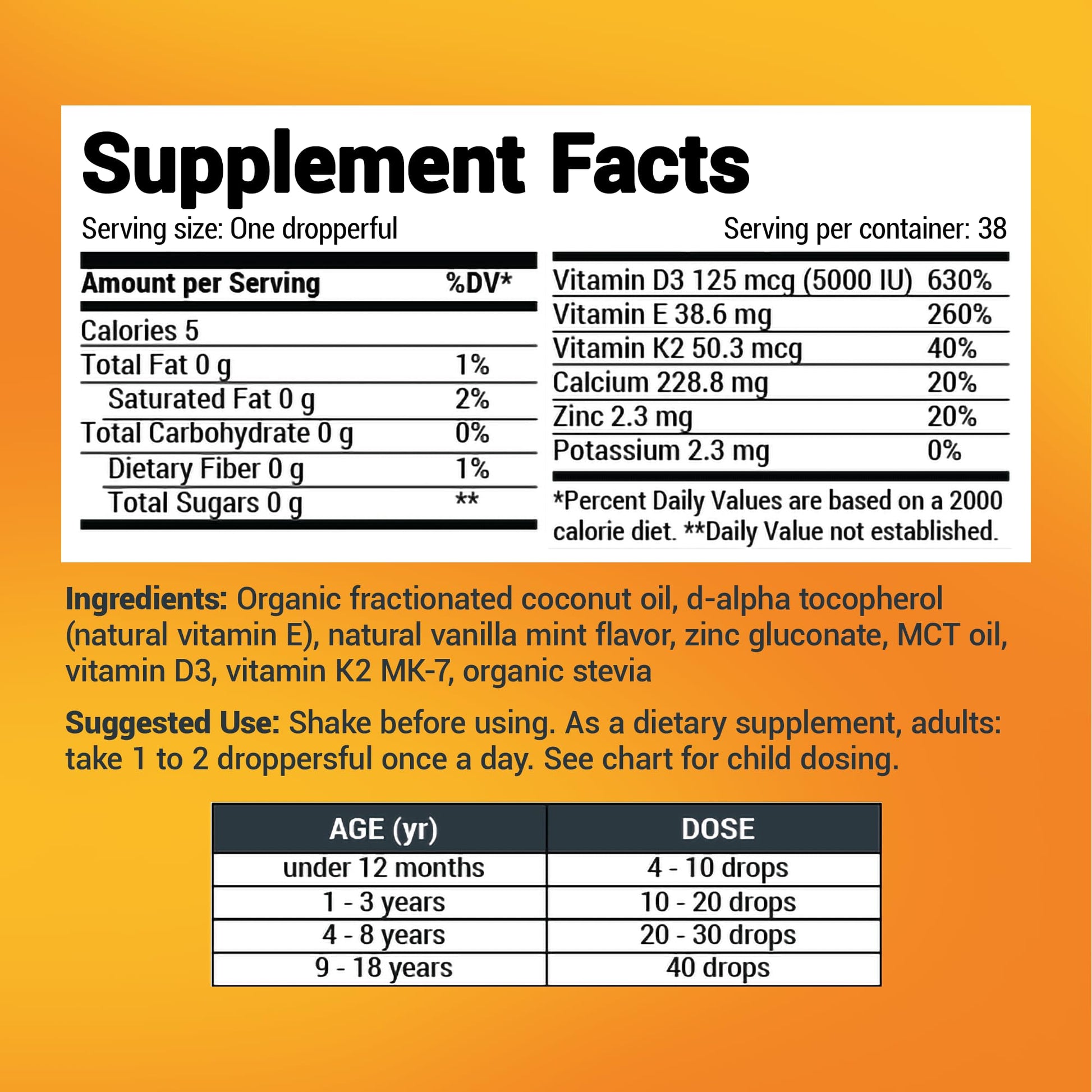 Dr. Berg Liquid Vitamin D3 & K2 Supplement - For Bone, Teeth, Mood & Immune Health - Maple Wellness Supplements