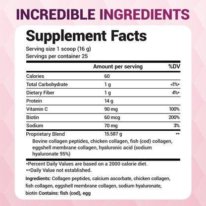 Dr. Berg Multi Collagen Peptides Powder Types I, II, III, V, X - Unflavored Collagen Powder w/ 14 g of Protein - Grass-Fed - Maple Wellness Supplements