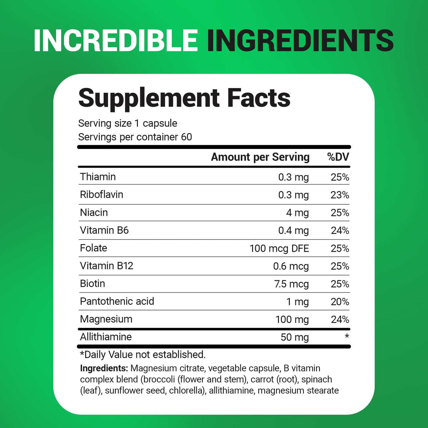 Dr. Berg Natural Vitamin B1 B6 B12 Complex - Allithiamine Vitamin B1 Supplement with 8 Essential Vitamin B Complex for Men & Women Including Thiamin - Maple Wellness Supplements
