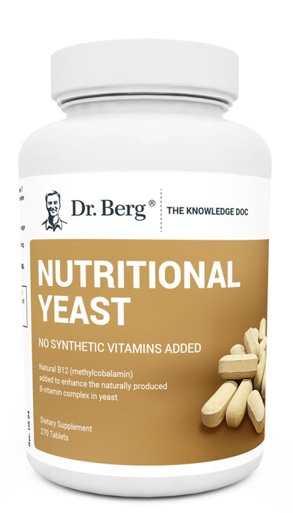 Dr. Berg Nutritional Yeast Tablets – Natural B12 Added - All 8 B Vitamin Complex – Organic - Maple Wellness Supplements