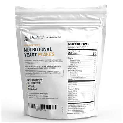 Dr. Berg Premium Nutritional Yeast Flakes - Delicious Non-Fortified Nutritional Yeast - Maple Wellness Supplements